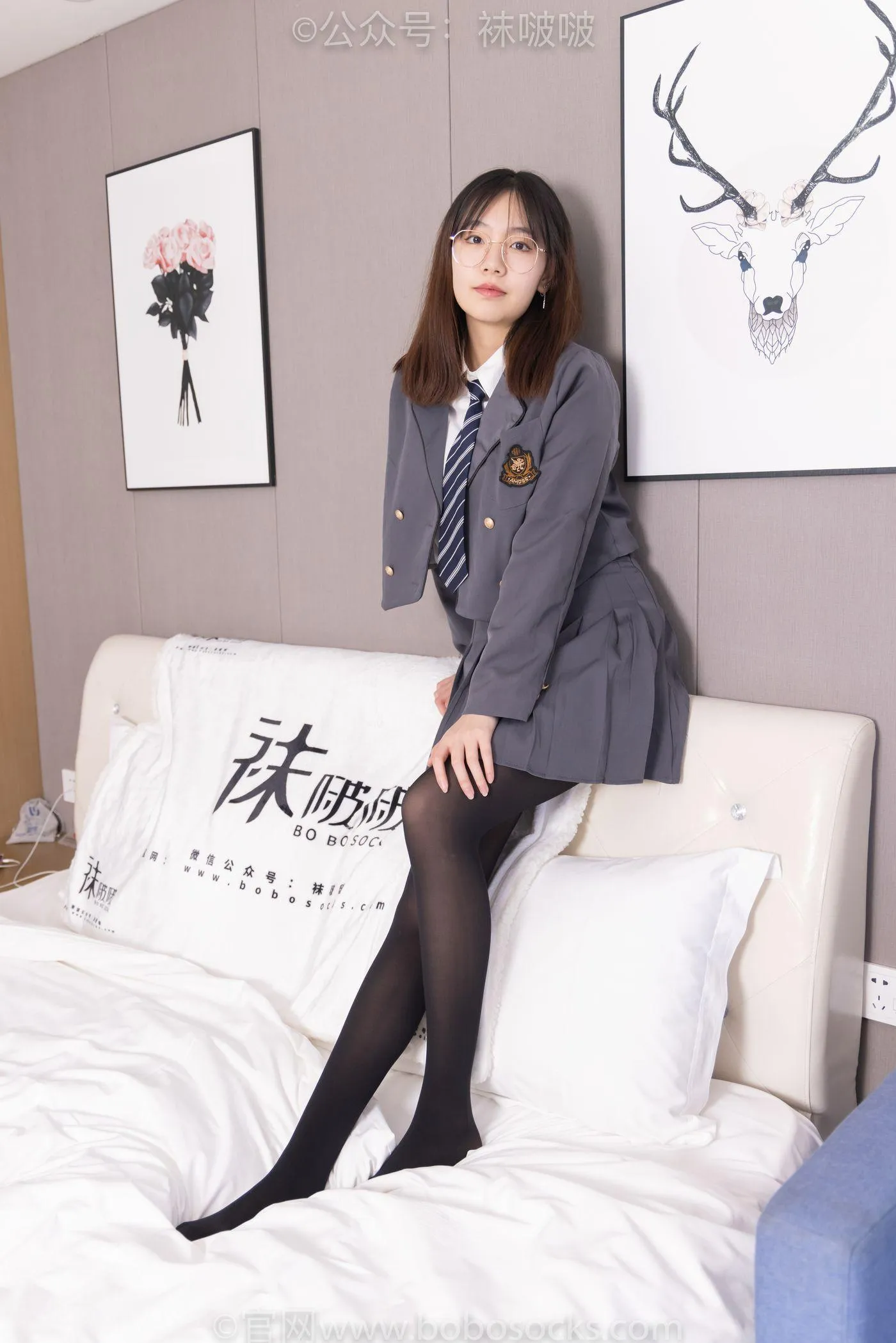 [BoBoSocks袜啵啵]NO.060 小甜豆-JK制服、皮鞋、厚黑丝 [131P]插图6